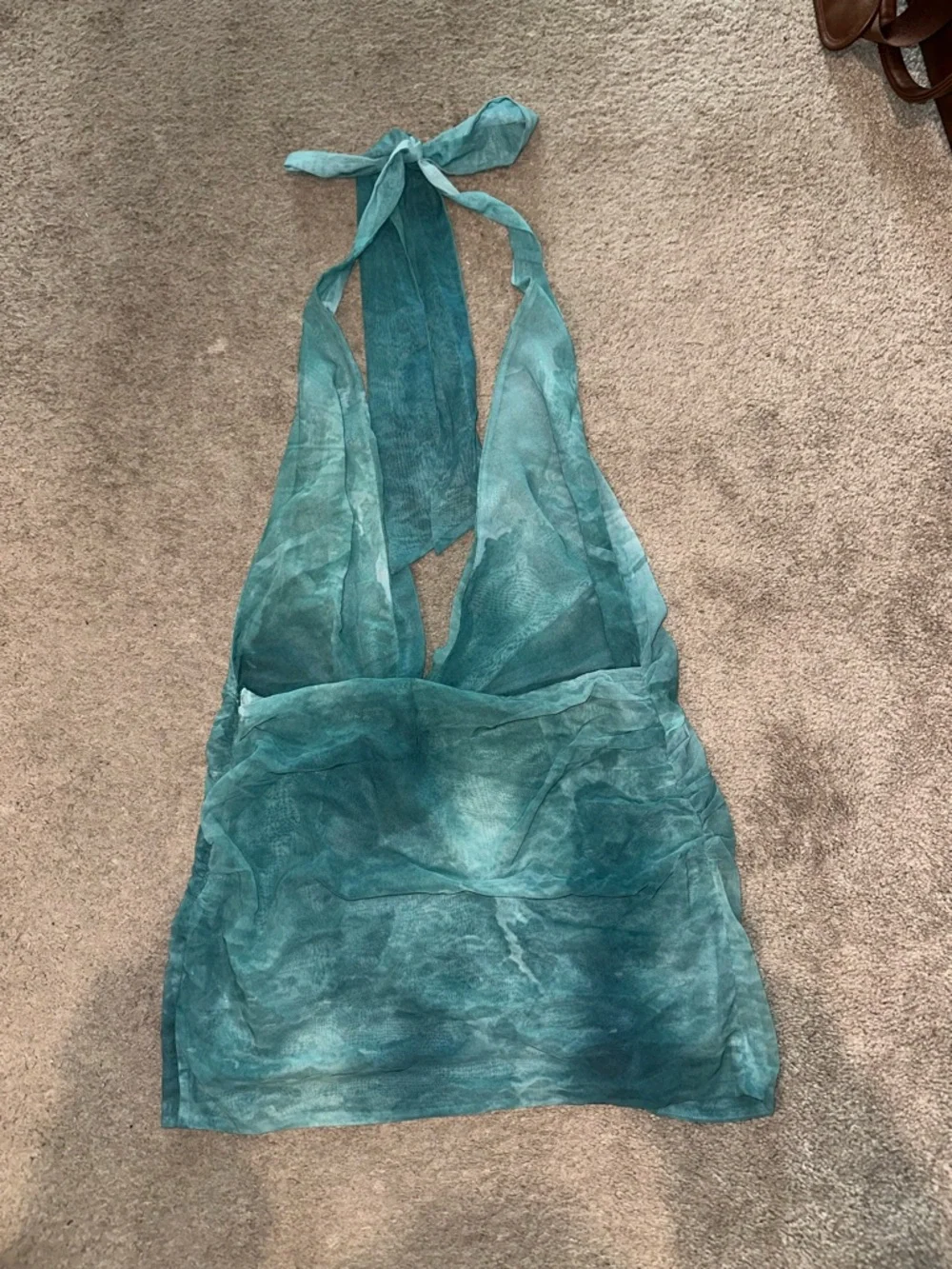 Peppermayo Teal Plunge Mini Dress - Picture 3 of 4